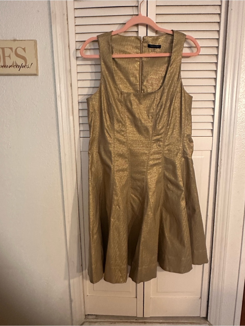 Tommy Hilfiger Gold Fit-and-Flare Midi Dress